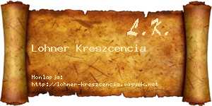 Lohner Kreszcencia névjegykártya